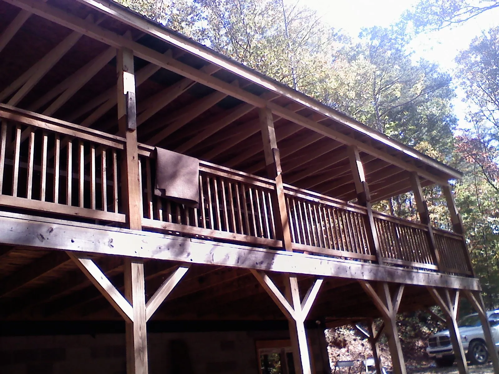 Timber framing under a new elevated porch and deck — Roof Leak Repair in Radcliff by Roofing Brothers